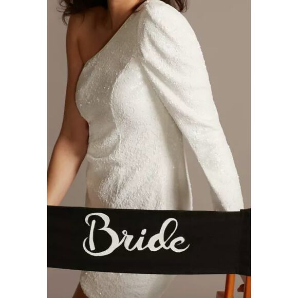 NWT Bardot x David's Bridal One Shoulder Sequin Mini Dress - Size M / 8 - Picture 13 of 13